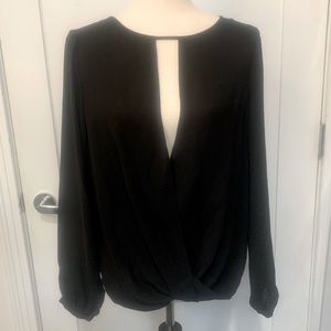 Michael Kors Black Deep V Chiffon Blouse
